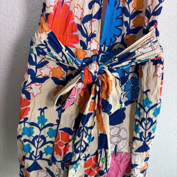 Tracy Reese Plenty Romper Womens Small Floral Preppy Spring Resort Cruise Tie - Picture 11 of 16